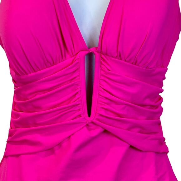 Bleu by Rod Beattie Molded-Cup One-Piece Swimsuit Pink Women Plus Size 20W NWT - Picture 6 of 9